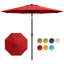 Parasol de patio 10 pi avec manivelle lisse, inclinaison à bouton-poussoir et 8 nervures robustes pour la cour, le jardin-1958827078
