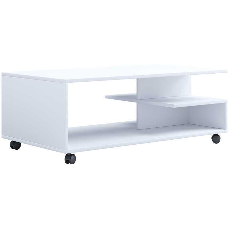 Ailbe Coffee Table with Storage, White