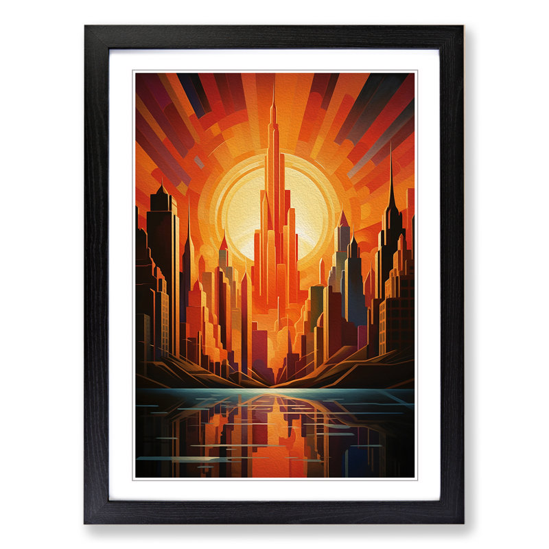 Skyline Classicism 1 Piece Single Picture Frame Wall Art, 64cm H x 46cm W x 2cm D, Black