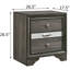 Table de chevet grise 3 chambres - aspect rustique élégant, H 26,5 po x l 17,5 po, tiroir en bois d'hévéa doublé de feutre pour style contemporain, compartiment de rangement 26,5 po x 26,5 po x 17,5 po