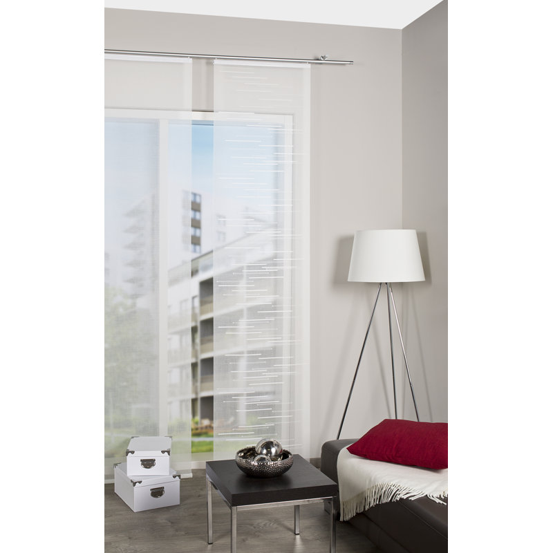 Kathryn Track Insert Sheer Sliding Panel, Wool white