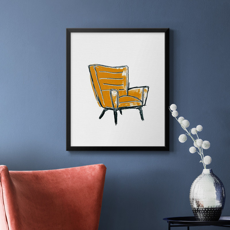 Toile encadrée de qualité supérieure «Take a siège III» - prête à être accrochée, Noir, H 24 po x l 20 po