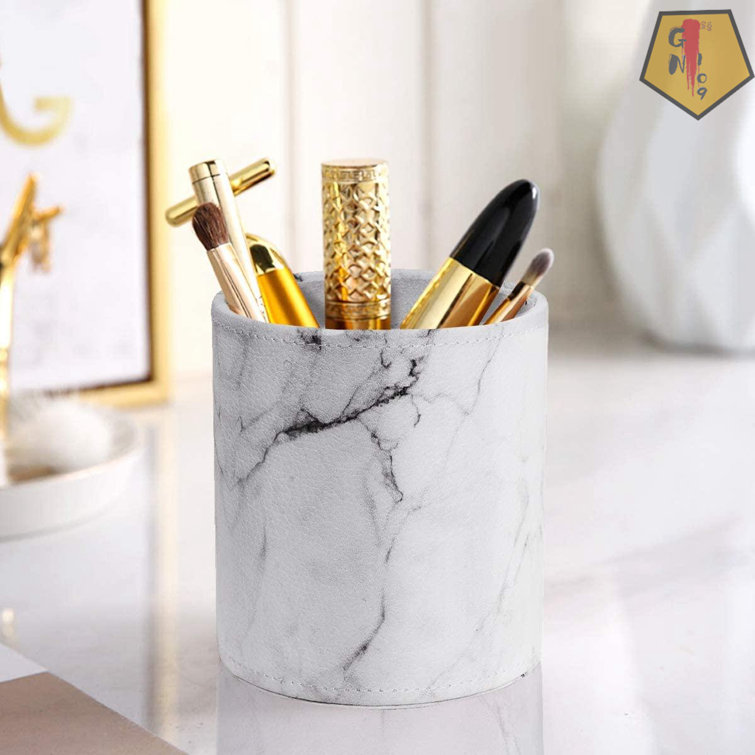 GN109 Pencil Holder Waterproof Leather,Pen Cup For Women Girls Gifts,Large  Capacity Stationery Supplies Storage Cup For Home/Office/Classroom