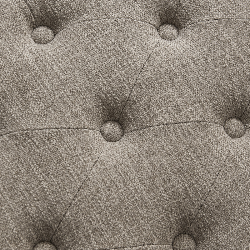 Banc de rangement rembourré Hahnville , Polyester brun