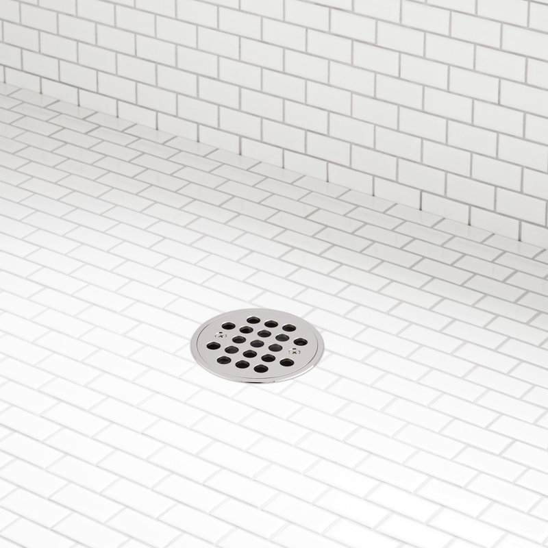 Menlo Round Shower Drain - Polished Nickel, Polished Nickel