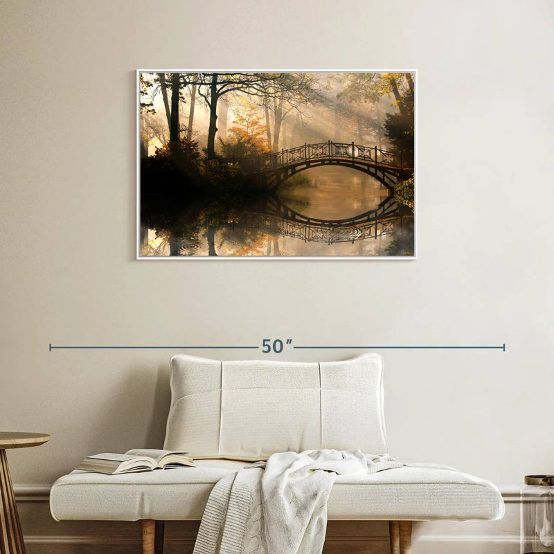 Pont Misty Park, Cadre flottant blanc, 37 po x 25 po