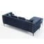 Canapé modulaire en chenille bleu, accoudoir carré, moderne, 3 places avec canapé de rangement en chenille, rangement,-1129782733