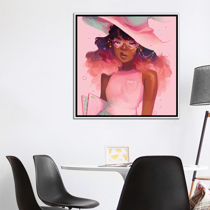 « Magic AF » par Geneva B-impression, Pas de tapis, H 37 po x l 37 po x P 1,5 po, Toile blanche encadrée