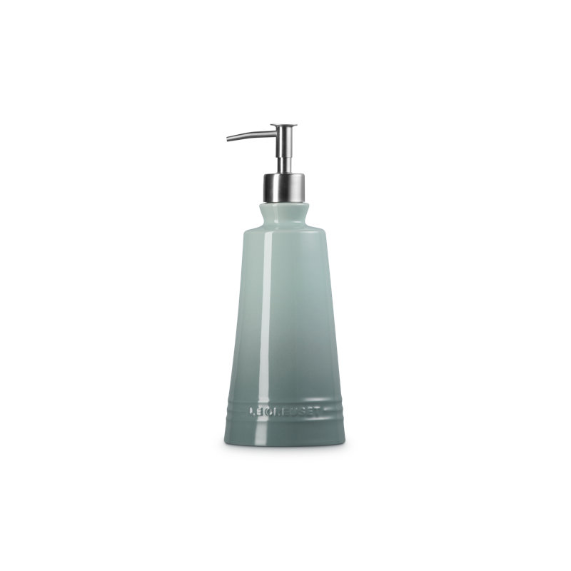 Le Creuset Stoneware Signature Soap Dispenser 20 Oz Sea Salt, Green