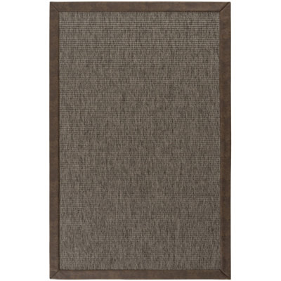 Tapis en sisal à bordure en cuir Lopez