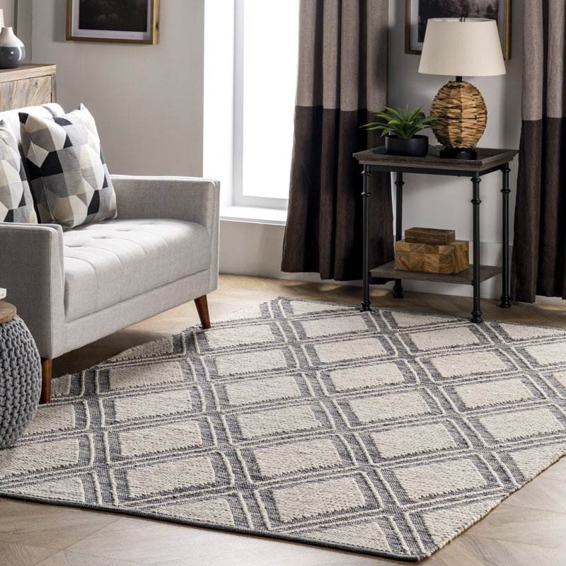 Maspeth Cotton Geometric Indoor Rug, Rectangle 5' x 8'