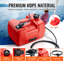 Boat Fuel Tank, 3.17-Gallon/12-L Marine Outboard Transfer Tank, Transfer Tank with 9.8ft Hose, Gauge for Outboard Engine, Yacht, Fishing Boat, Deck, Red