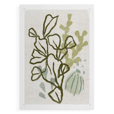 Coral Blockprint IV - Impression sur toile seulement - NON-CADRE
