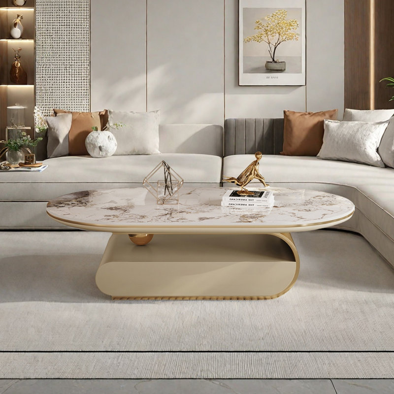Loden, Plateau blanc / base gris foncé, H 18,9 po x L 55,1 po x l 27,6 po