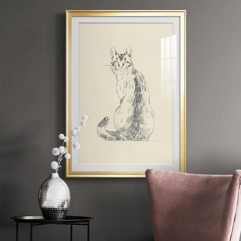 " House Cat V ", Gold, 30.5" H x 22.5" W x 1" D