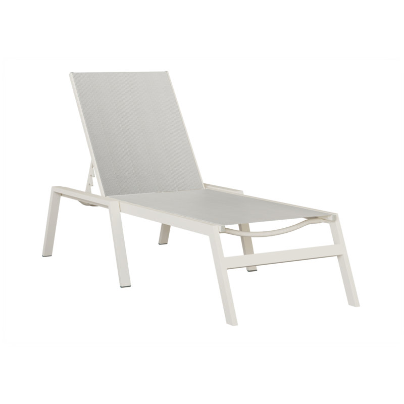 Chaise longue sans accoudoirs Berlin Gardens Vida, Gris pâle, Blanc mat