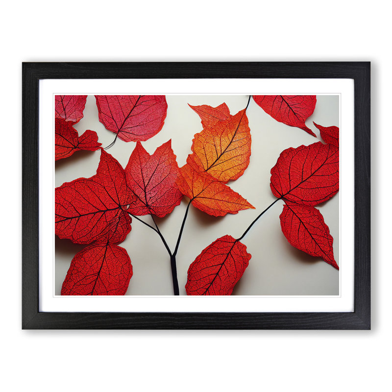 Excellent Autumn Leaf - Framed Print, Black, 46cm H x 64cm W x 2cm D