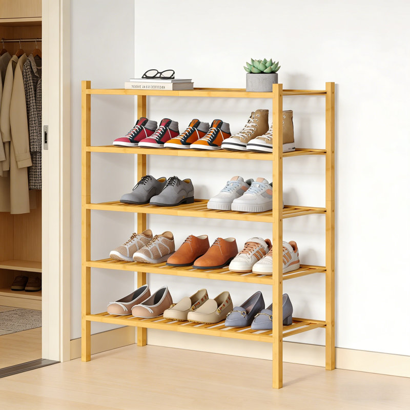 Range-chaussures en bambou, H 31 po x l 27 po x P 11 po