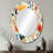 Botanical Pastel Color Flowers Composition - Yellow Oval Wall Mirror Decor-1463397629