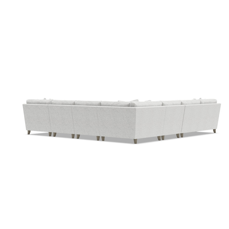 Mila Sectional, White Polyester, 33.5" H x 137" W x 137" D, Right Hand Facing
