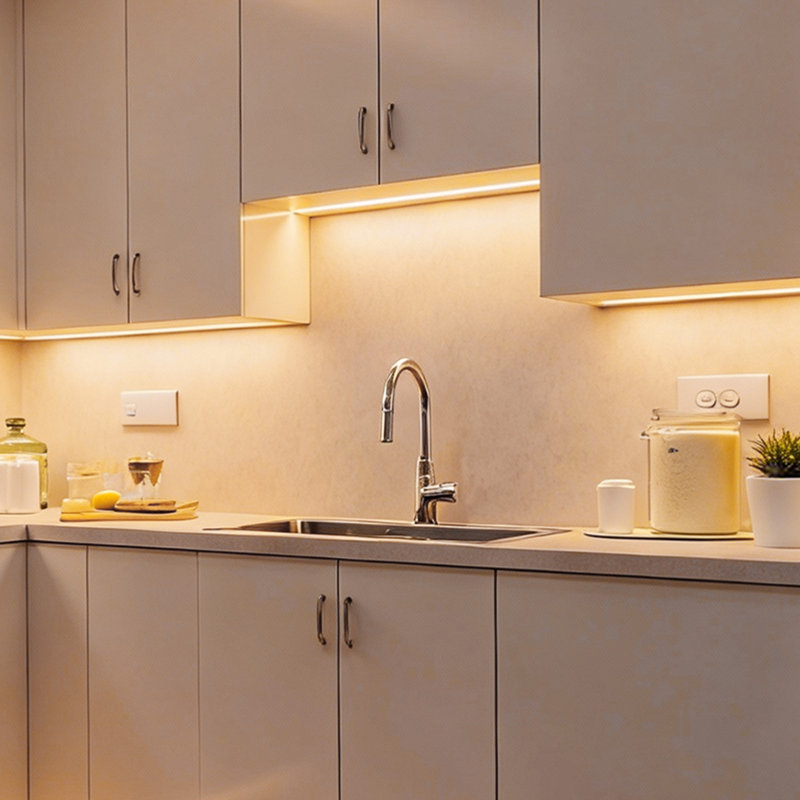 Manche en aluminium 3,3 U / 1M en forme de U avec couvercle laiteux, embouts et pinces de fixation, profil en aluminium pour installation de bandes lumineuses à DEL, installation facile, pour comptoir sous l'armoire