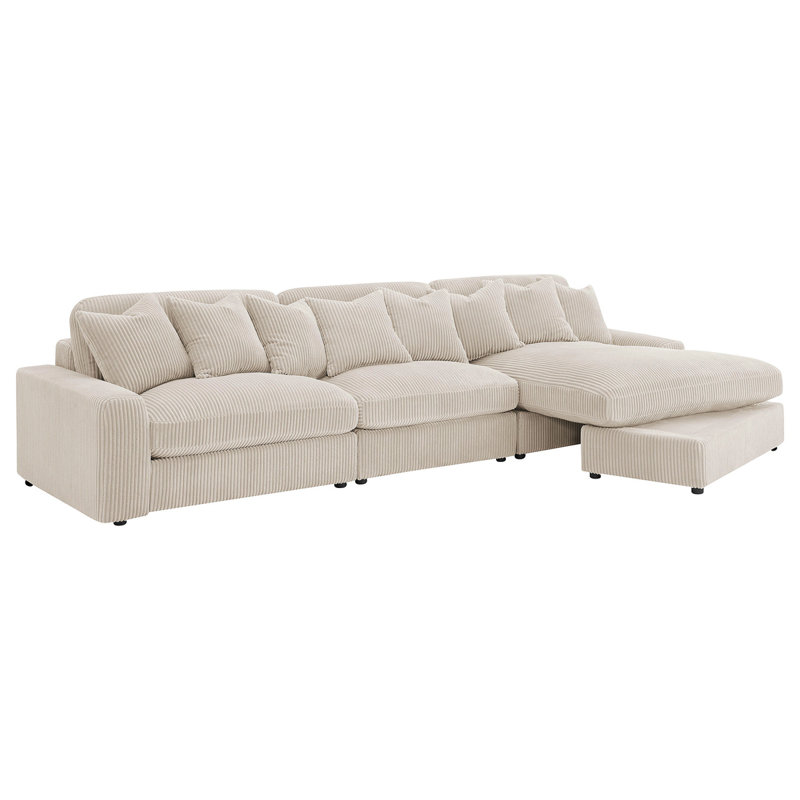Canapé modulaire rembourré Cassidy Sand, Mélange de polyester sable
