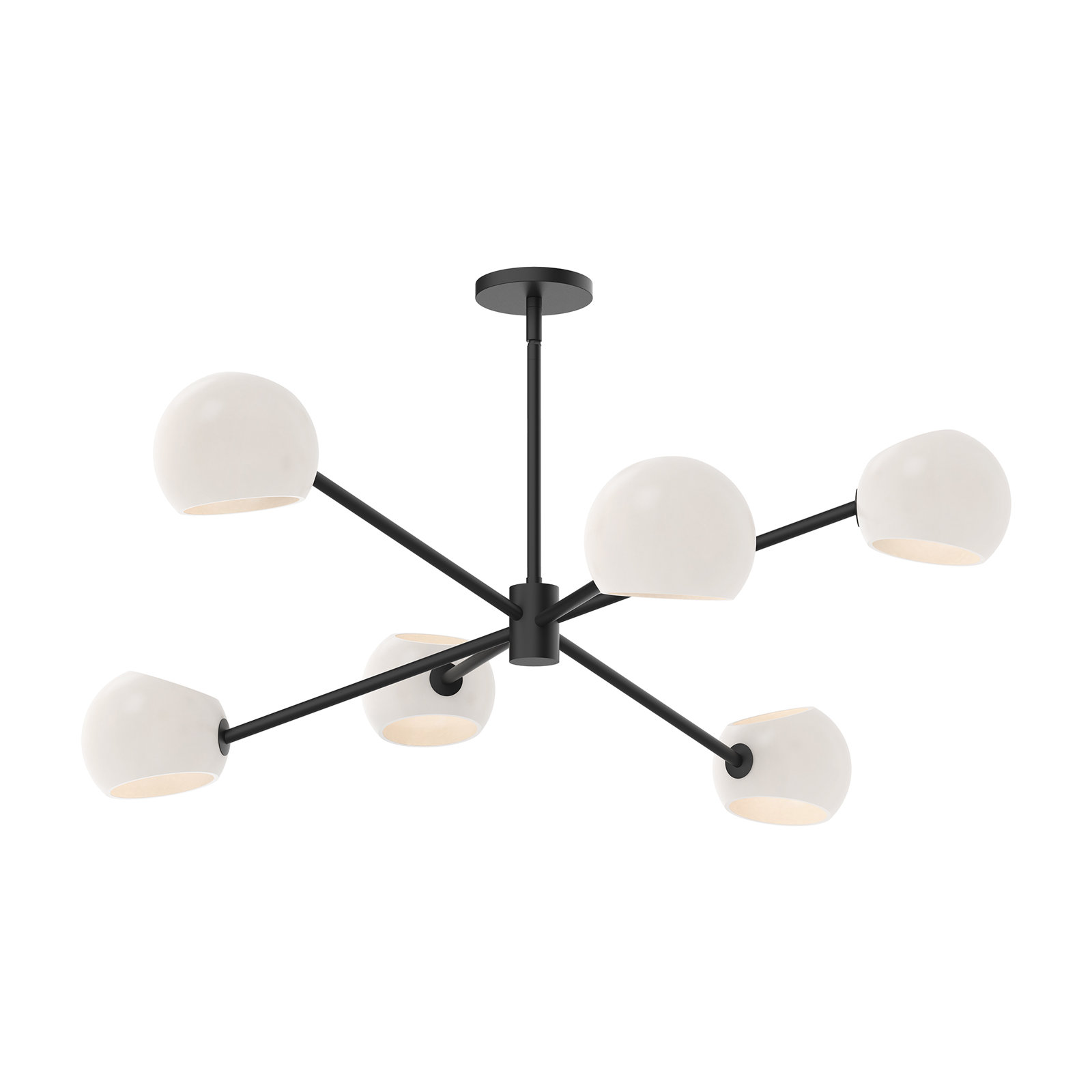 Willow 6 - Light Sputnik Chandelier, Matte Black, Opal Matte