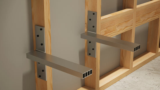 Floating Shower Bench Kit® with Concrete mesh XPS Foam Board® - Original Shower Bench Bracket® (14x46"), 4" H x 46" W x 14" D