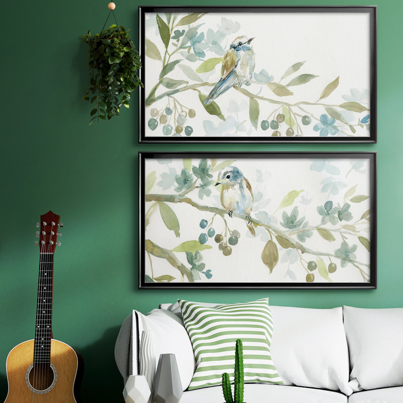 «Début du printemps I», ensemble de 2 reproductions d'art sur toile, Argent, H 22,5 po x l 85 po x P 1,5 po