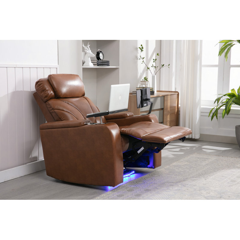 Fauteuil inclinable électrique Power Motion avec port de charge USB, rangement pour bras cachés, porte-gobelet pratique et haut-parleur Bluetooth