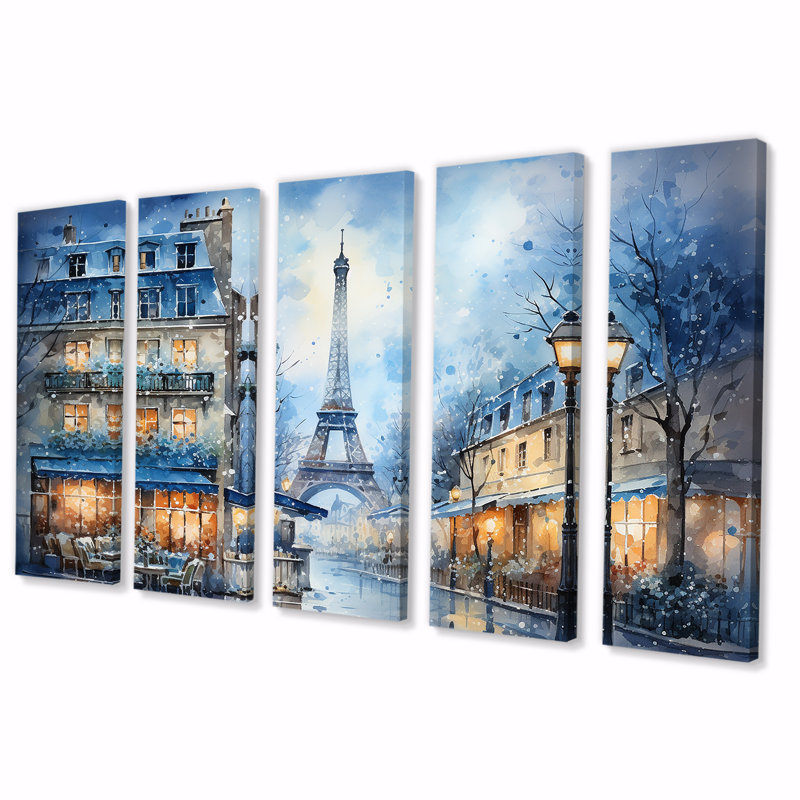 Ensemble d'art mural gris 5 pièces, H 28 po x l 60 po