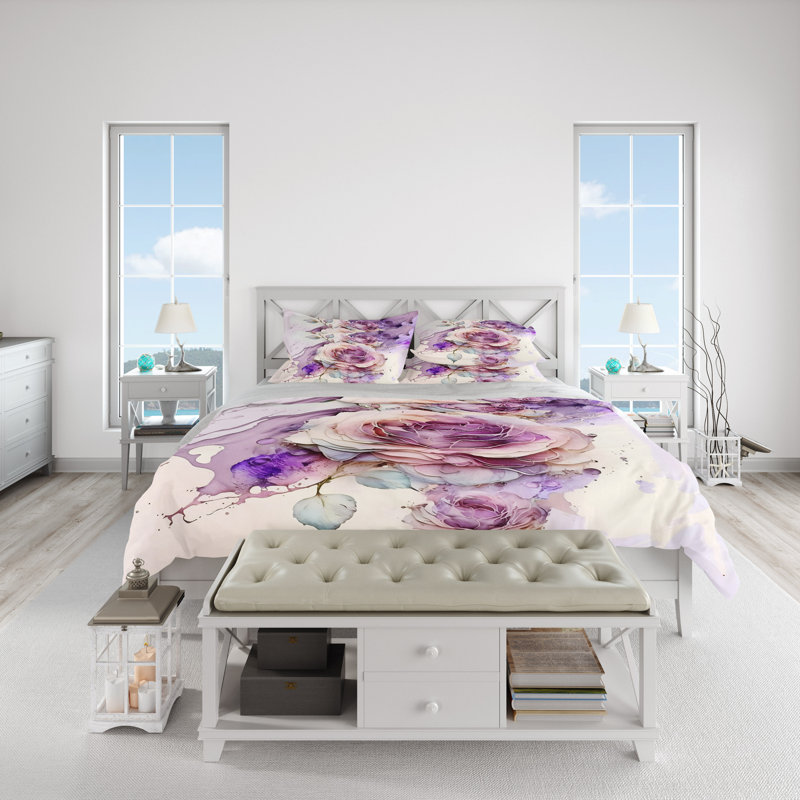 Floral Duvet Cover, Queen Duvet Cover + 2 Queen Shams