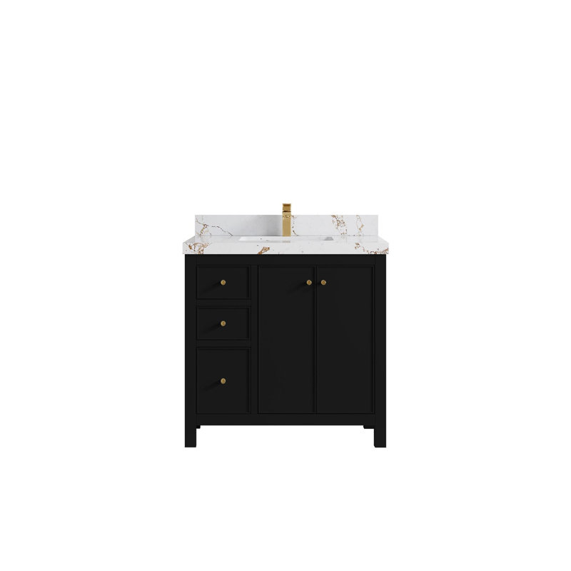 Ensemble de meuble-lavabo simple 36 po Chicago, Brun Viola