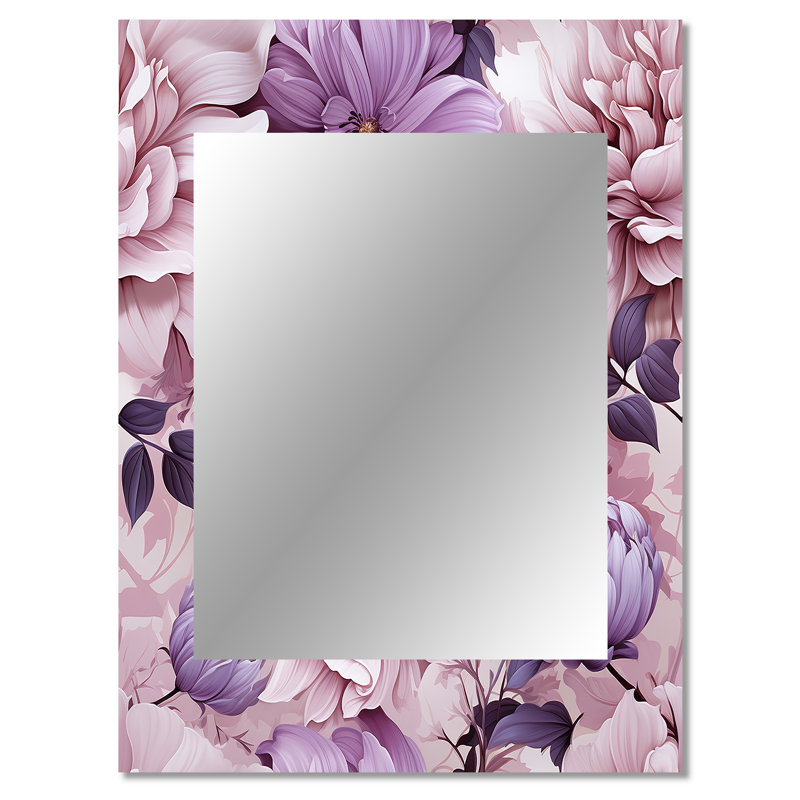 Heddwyn - Purple Traditional Wall Mirror, 40 po x 30 po