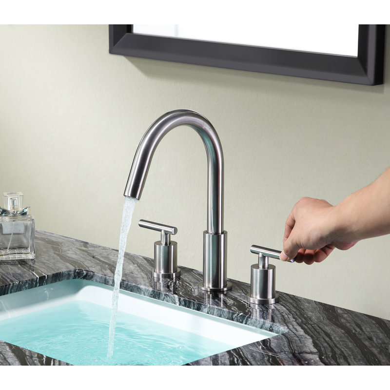 Roman Dual-Handle Brushed Nickel Bathroom Faucet