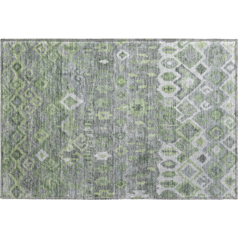 Premium Machine Washable Mayfield AMF2304 Casual Rug, Gray, 2'6" x 3'10"