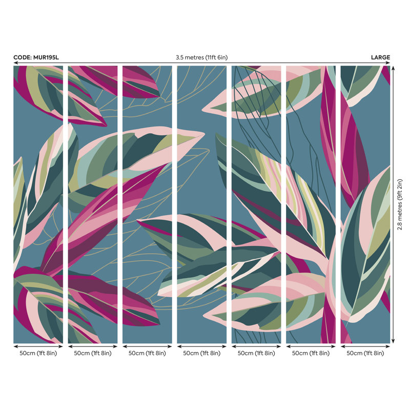 Auberta Mural,  280cm L x 350cm W , Blue