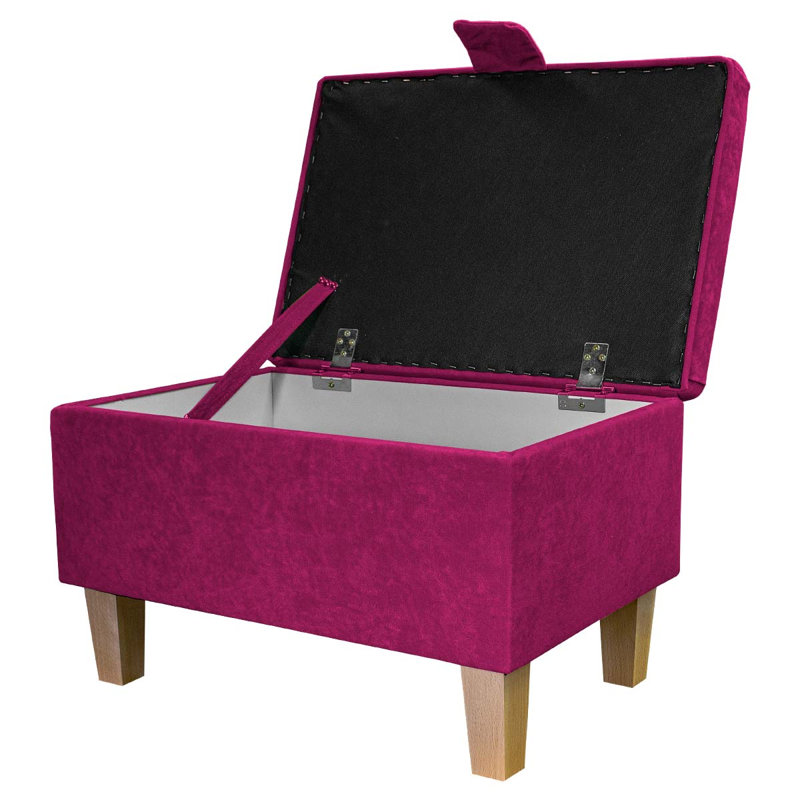 50.8cm Wide Rectangle Solid Colour Footstool Ottoman with Storage