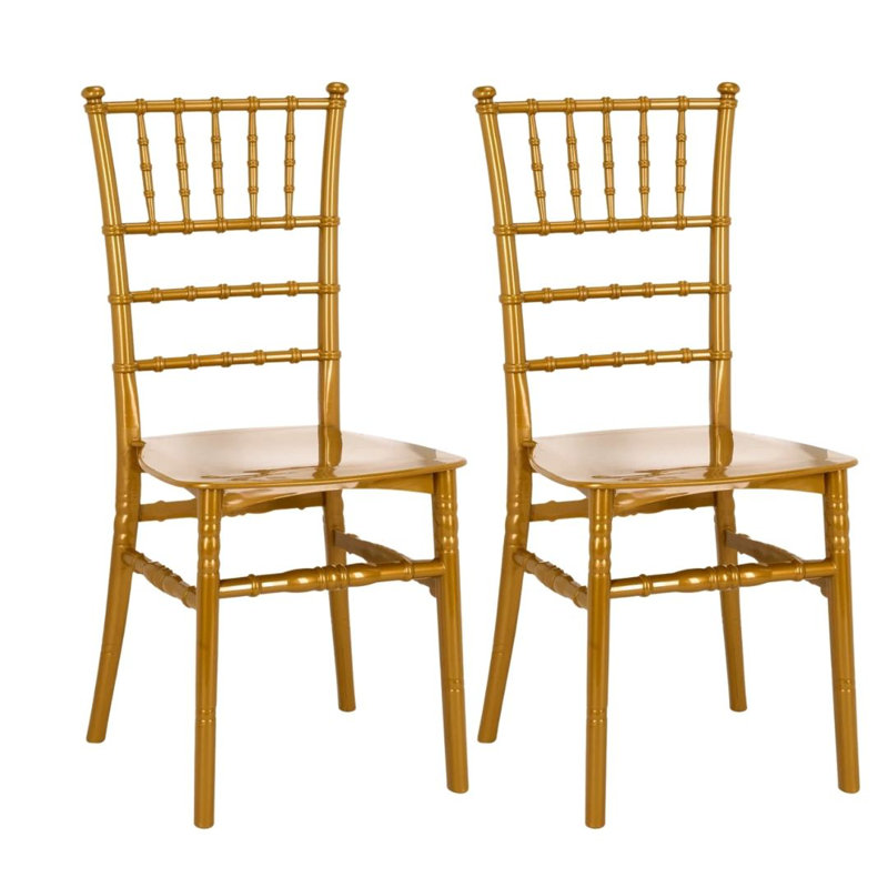 BasicResin Chiavari Chair, 2 Chair Bundle by Chivari, Gold