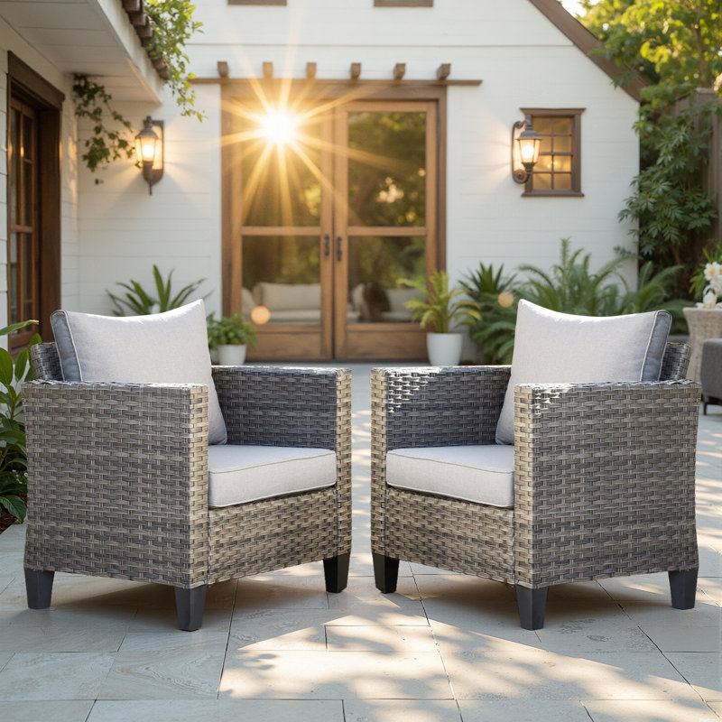 Chaise de patio avec coussin Grano, Gris