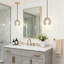 Luminaire suspendu moderne à facettes en cristal et laiton - Éclairage de luxe moderne pour salle de bain, cuisine et salle à manger