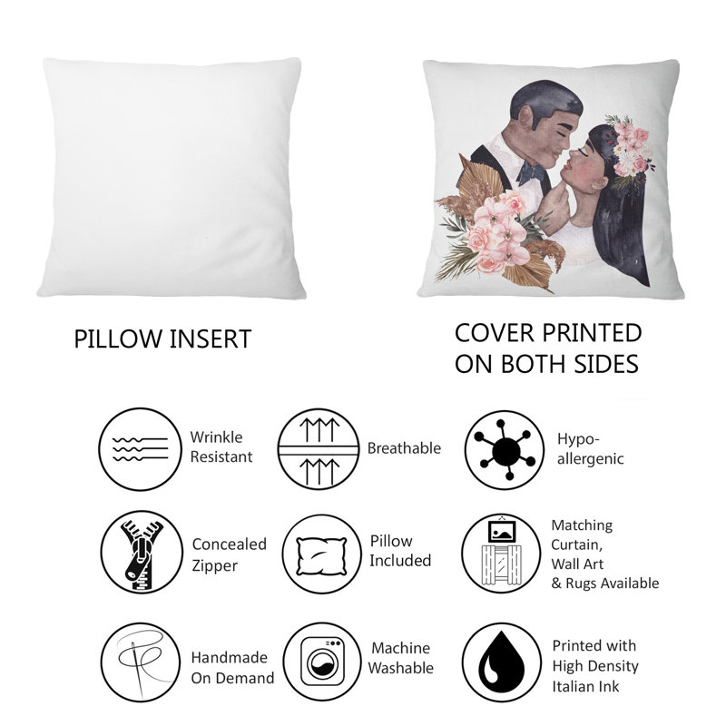 Coussin décoratif Radiant Newly Weds II - Glam 12 po x 20 po