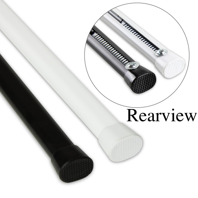 Adjustable White Metal Tension Rod with Plastic Ends