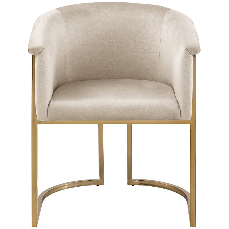 Izakeel 19'' H Velvet Upholstered Armchair, Cream Velvet