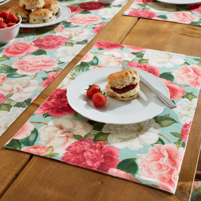 Caggiano Cotton Blend Floral Rectangle Placemat