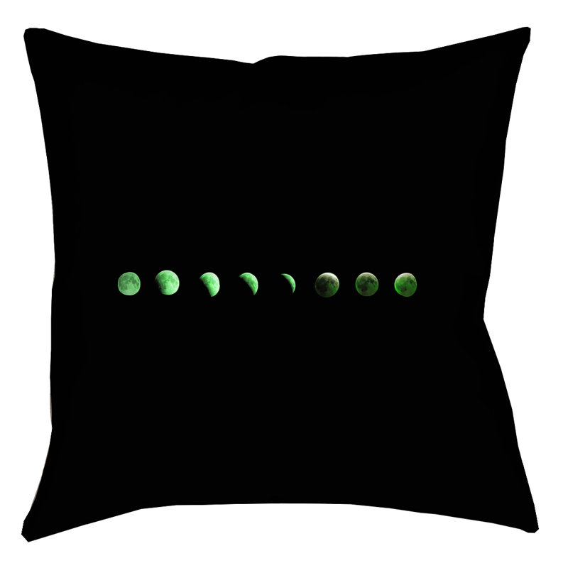 Coussin décoratif à motif de lune Katelyn Smith, 14 po x 14 po, Vert