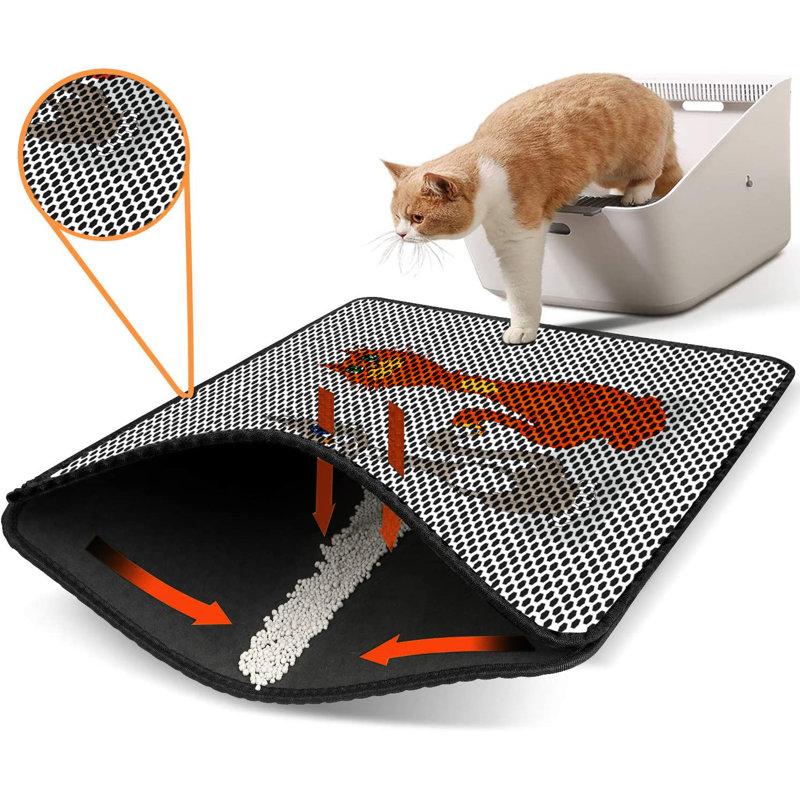 Premium Cat Litter Mat, 18 x 24 inches | 50% PVC / 50% Polyester, Machine Washable & Vacuum Friendly | Durable, Easy-Clean Design for Pet Owners | Protect Your Floors from Litter Messes