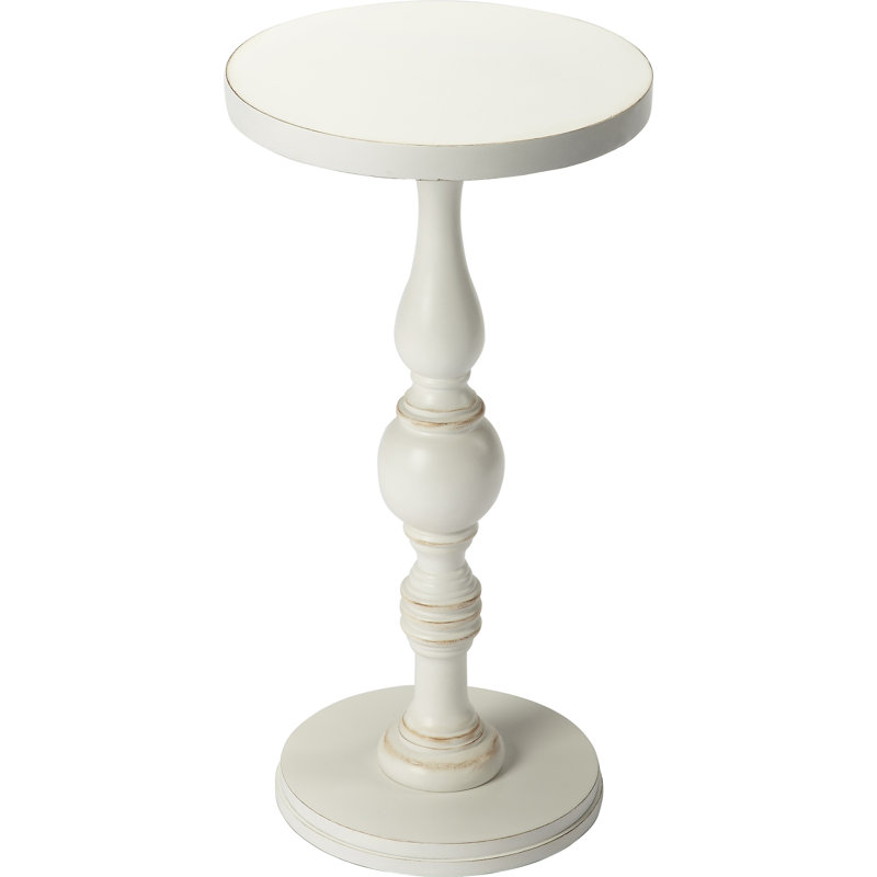 Pedestal End Table, Cottage White