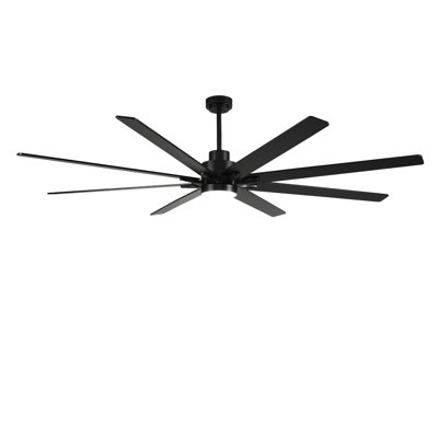 84 Inch Large 8 PCS Plywood Reversible Blades  Ceiling Fan With Light Kit 3 Color  Dimmable LED, DC 6 Speed ,Remote Control Ceiling Fan  for Patio Living Room, Bedroom, Office,Indoor.(Matte Black )