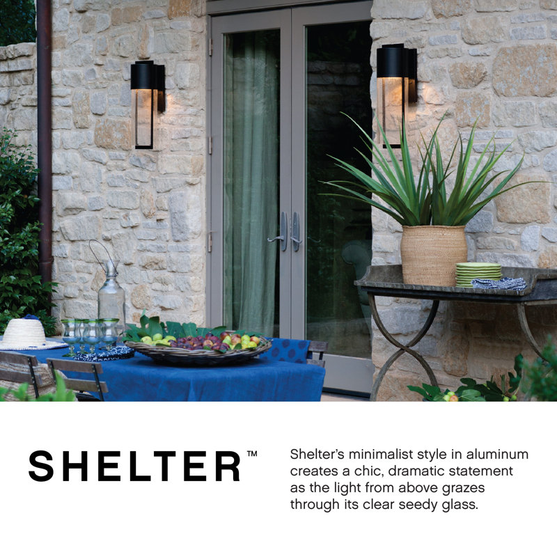 Dwell LED Outdoor Sconce, 15.5" H x 4.5" W x 4.75" D, Incandescent, Black